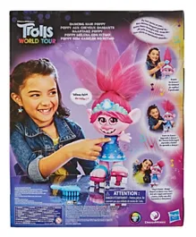 DreamWorks Trolls World Tour Dancing Hair Poppy Interactive Talking Singing Doll with Moving Hair - Multicolor