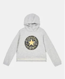 Converse - Hoodie Boxy Chuck Patch Graphic Hoodie - Gray Heather