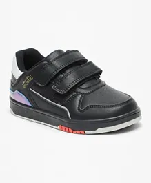 Mister Duchini Panelled Sneakers with Hook and Loop Closure - Black
