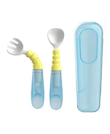 Multiple-Use Mud Scraper Bending Fork And Spoon Set - Blue