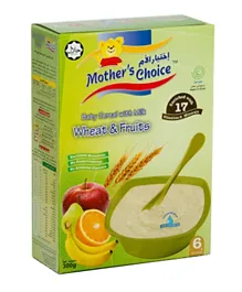 اختيار الأم - دقيق القمح والفواكه بالحليب للأطفال - 300 جرام