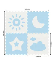 Sunta Baby Puzzle Foam Mat Weather Series (60x60cm/pc) 4pcs Blue