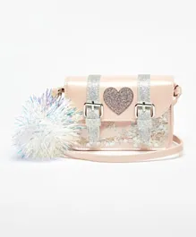 Little Missy Embellished Crossbody Bag With Buckle Detail-Pink