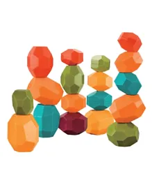 MOON Rock and Stack Balancing Vibrant Toy Blocks - 12 Pieces