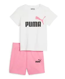 PUMA Logo Tee & Shorts Set - Fast Pink