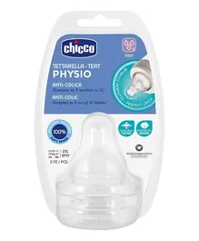 Chicco - Physio Silicone Teat Fast Flow 4m+ 2Uds - 2 pieces
