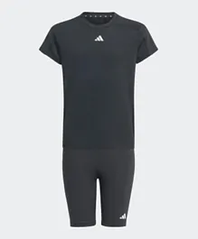 adidas Junior Train Essentials T-Shirts And Shorts Set - Black
