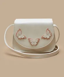 Flora Bella by ShoeExpress Butterfly Applique Detail Crossbody Bag-White