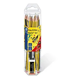 Staedtler Noris 12 Graphite Pencils HB, 1 Eraser and 1 Sharpener Set