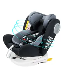 مقعد سيارة للأطفال جيرو لمجموعة الأطفال 0 + / 1/2/3 (0-36 كجم / 0-12 سنة) ايزوفيكس+ حبل دوران 360 درجة من مون - أسود
