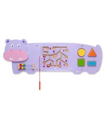 Viga Wooden Wall Toy Hippo - Purple