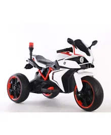 Stylish Rechargeable Battery Motorcycle Ride On - White