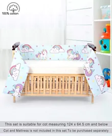 بيبي هاغ - حاجز سرير الأطفال بطبعة يونيكورن - أزرق