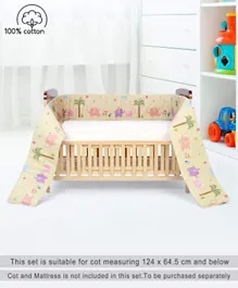 بيبي هاغ - حاجز سرير الأطفال بطبعة فيل - أصفر