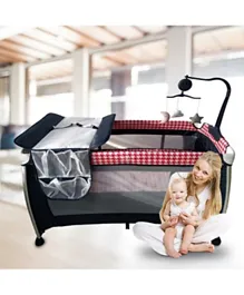 Babylove - Playpen Two Layers with Toys - Red & Black
