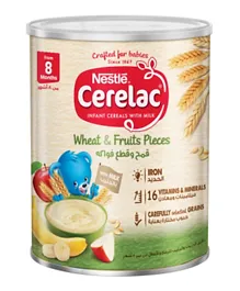 Cerelac Infant Cereals With Iron Plus Wheat And Fruit From 8 Months, Tin, 1Kg - Pack of 1