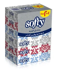 Softy - Facial 2 Ply Tissue Box, (Pack Of 4 + 2 Free X 76 Sheets) X 6