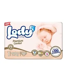 Lody Baby Premium Comfort Diapers Medium Pack Size 1 - 40 Pieces