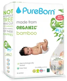 PureBorn Organic Tropic Value Pack Size 2 - 64 Pieces