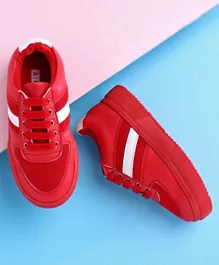 باين كيدز - حذاء شبكي كاجوال للأطفال  - أحمر