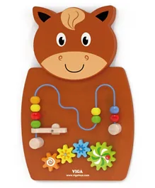 Viga Wooden Wall Toy Wire Beads & Gears - Multicolor