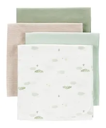 Carter's - 4-Pack Receiving Blankets - Green/White