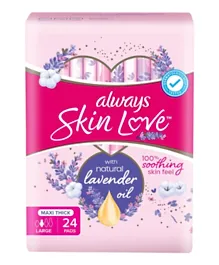 Always Skin Love Pads Lavender Freshness Thick & Large Sanitary Pads - 24 Pieces