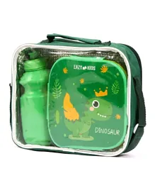 صندوق غداء وقارورة ماء مع حقيبة من إيزي كيدز - دينو أخضر