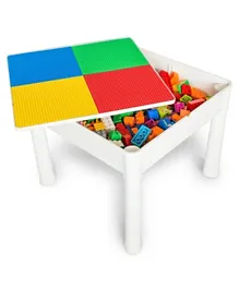 Little Story 4 In 1 Activity Table with Large Blocks Construction Set - 50 Pieces