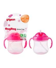 Pigeon Mag Mag Twin Handle Straw Cup Pink - 200 ml