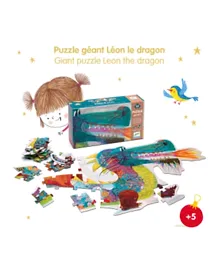 Djeco Leon the Dragon Puzzle Blue - 58 Pieces