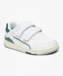Mister Duchini Panelled Sneakers with Hook and Loop Closure - White