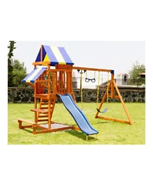 Dynamic Sports Sunny Slope Wooden Swing Set - 10 Pieces