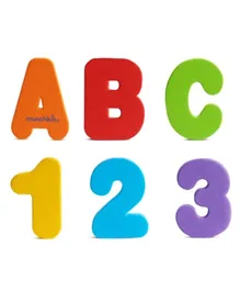 لعبة استحمام تعليمية من الفوم بتصميم حروف وأرقام من مونشكين مكونة من 36 قطعة - متعددة الألوان