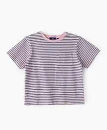 Jam All Over Striped Front Pocket T-Shirt - Multicolor