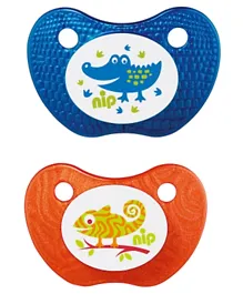 Nip Feel Soother Silicone Blue & Orange - 2 Pieces