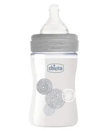 Chicco Well Being Glass Bottle + Slow Flow Silicone Neutral - 150ml