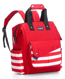 بيبي هاغ - حقيبة حفاضات متعددة الوظائف بأسلوب الظهر - أحمر أبيض