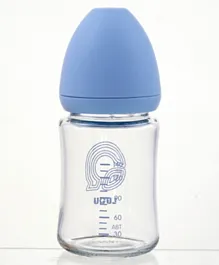 Luqu - Glass Feeding Bottle Wide Neck - 140 ml - Blue