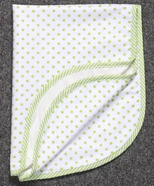 بيبي هاغ - بطانية تغيير حفاضات قطنية بطبعة نقاط صغيرة - أخضر