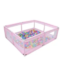 Dreeba Childrens Playpen With Balls And Handrails - Pink