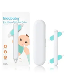 FridaBaby 3-in-1 Nose, Nail, Ear Picker Essential Tool for Babies, Hygiene Safety Tips, White