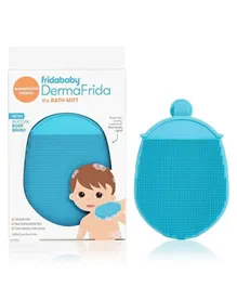FridaBaby DermaFrida Bath Mitt for Kids & Adults - Silicone Body Brush, Blue, 0M+