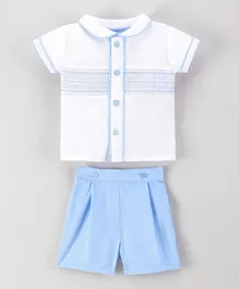 Rock a Bye Baby Smocked Shirt And Shorts Set - White