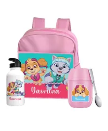 Essmak Paw Patrol Friendship Fun Girl Personalized Thermos and Backpack Set Pink - 11 Inches