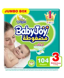 BabyJoy Compressed Diamond Pad Jumbo Box Diapers Size 3 - 104 Pieces