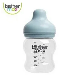Brother Max Extra Wide Neck Glass Feeding Bottle Blue - 160ml