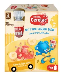 Nestle Cerelac -  Fruits Puree Pouch - Banana, Apple and Oat - Value Pack 4 X 90 grams