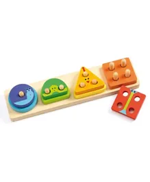 Djeco 1234 Basic Wooden Puzzle - Multicolour