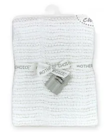 IKKXA - Cellular Baby Blanket - Wonderful White with Cotton - White